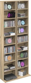 vidaXL Ντουλάπα CD 2 τμχ. Sonoma Δρυς 33 x 23,5 x 175 εκ.