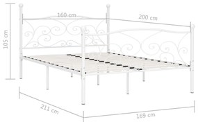 ΠΛΑΙΣΙΟ ΚΡΕΒΑΤΙΟΥ ΜΕ ΤΕΛΑΡΟ ΛΕΥΚΟ 160 X 200 ΕΚ. ΜΕΤΑΛΛΙΚΟ 284451