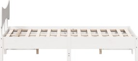 vidaXL Σκελετός Κρεβ. Χωρίς Στρώμα Λευκό 120x190 εκ Μασίφ Πεύκο