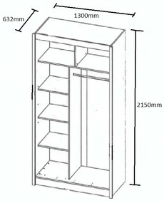 ΝΤΟΥΛΑΠΑ ΔΙΦΥΛΛΗ ILONA ΣΟΚΟΛΑ 130X61X215ΕΚ MDF