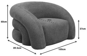 Πολυθρόνα Lexy γκρι ύφασμα 99x88x62εκ 100x89.5x60 εκ.