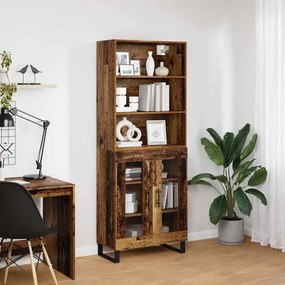 vidaXL Highboard 2 pcs Παλιό ξύλο Επεξεργασμένο ξύλο