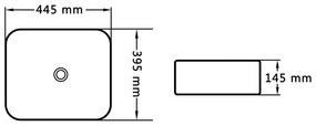 Νιπτήρας Μαύρος 44,5 x 39,5 x 14,5 εκ. Κεραμικός - Μαύρο