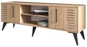 Tv unit Jianxi melamine natural-black 160x35x51cm 160x35x57 εκ.