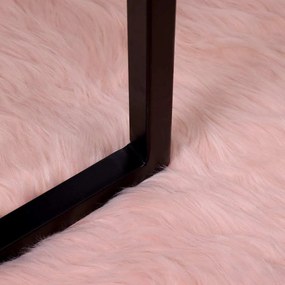 vidaXL Χαλί από τεχνητό πρόβειο δέρμα TAFALLA Ροζ 240 x 240 cm