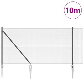 vidaXL Φράχτης  Welded Wire με 7 Καρφιά Στήριξης Γκρι 1.4x10 μ Ατσάλι