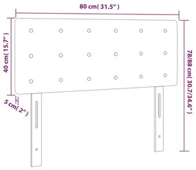 vidaXL Κεφαλάρι Κρεβατιού LED Σκούρο Πράσινο 80x5x78/88 εκ. Βελούδινο