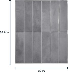 Αυτοκόλλητο Πλακάκι 3D (30.5x25) L-C Kalix Gris 1770181