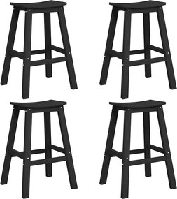 vidaXL Σετ Μπαρ Κήπου 4 pcs Μαύρο HDPE
