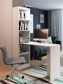 Γραφείο - Βιβλιοθήκη Vacun B1 -Leuko - 125.00Χ47.00Χ79.00cm