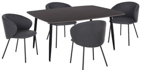 ΣΕΤ ΤΡΑΠΕΖΑΡΙΑΣ 5ΤΜΧ RAVEN HM21069.02 ΚΕΡΑΜΙΚΟ TOP ΜΑΥΡΟ ΜΑΡΜΑΡΟ &amp; 4 ΚΑΡΕΚΛΕΣ