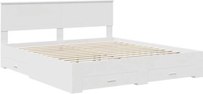 vidaXL Σκελετός Κρεβατιού Λευκό 180 x 200 cm Επεξεργασμένο ξύλο