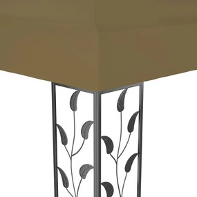 vidaXL Κιόσκι με Διπλή Οροφή Taupe 3 x 4 μ. 180 γρ/μ²