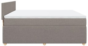 Κρεβάτι Boxspring με Στρώμα Taupe 180x200 εκ. Υφασμάτινο - Μπεζ-Γκρι