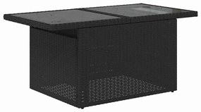 vidaXL Σετ Καναπέ Κήπου με μαξιλάρι 7 pcs Μαύρο Πολυ ράταν