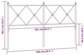 vidaXL Κεφαλάρι Μαύρο 160 εκ. Μεταλλικό