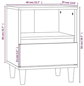 Κομοδίνα 2 τεμ. Λευκά 40 x 35 x 50 εκ. - Λευκό