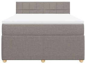 vidaXL Κρεβάτι Boxspring με Στρώμα Taupe 140x200 εκ. Υφασμάτινο