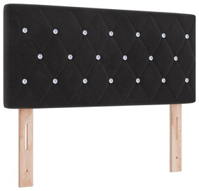 vidaXL κρεβάτι Box Spring  με στρώμα μαύρο 100x200 εκ. βελούδο