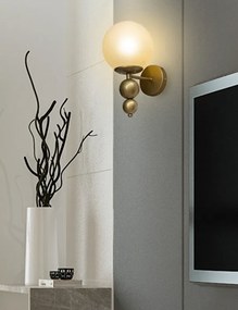 Stewehome Μοντέρνα Απλίκα Τοίχου με Σφαιρικό Γυαλί &amp;amp; Μεταλλική Βάση