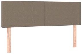 vidaXL Κρεβάτι Boxspring με Στρώμα Taupe 140x190 εκ. Υφασμάτινο