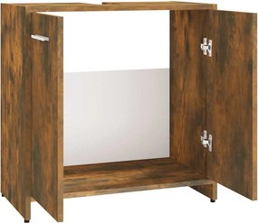 vidaXL Ντουλάπι Μπάνιου Καπνιστή Δρυς 60x33x60 εκ. Επεξεργασμένο Ξύλο