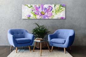 Εικόνα ζωγραφισμένα λουλούδια σε καλοκαιρινό σχέδιο - 150x50