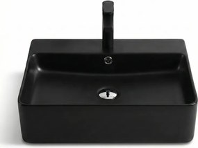 Tema Strata 60 Black Matt 61x42 - Επιτραπέζιος &amp; Επιτοίχιος Νιπτήρας