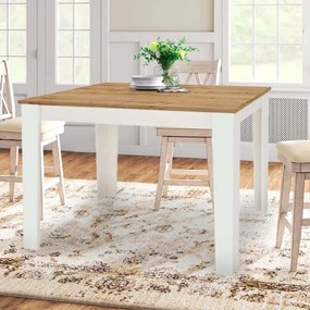 Τραπέζι Darlen Megapap χρώμα λευκό - sapphire oak 110x72x74εκ.