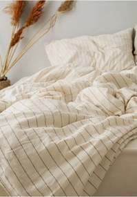 Stewehome Σετ παπλωματοθήκης από βαμβάκι με ριγέ σχέδιο Λευκό 220x200 cm