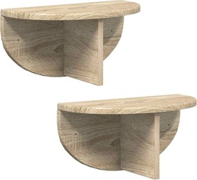 vidaXL Ράφι Τοίχου Επιτοίχιο 2 pcs Δρύς Sonoma 38 x 19 x 19 εκ