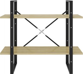vidaXL Βιβλιοθήκη με 2 Ράφια Sonoma Δρυς 80 x 30 x 70 εκ. Επεξ. Ξύλο
