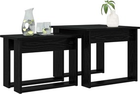 vidaXL Σετ Τραπεζιού Για Καφέ 2 pcs Μαύρη Οξυά Επεξεργασμένο ξύλο