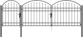 vidaXL Πύλη Κήπου με Καμπύλη Κορυφή Assen Γκρι 4 x 1,25 m Ατσάλι