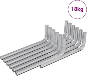 vidaXL Εξαγωνικό Κλειδί 1800 pcs Ασημί 32 x 86 χιλ. Ατσάλι