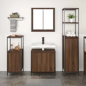 vidaXL Σετ Επίπλων Μπάνιου 3 pcs Καφέ δρυς και Μαύρο 36 x 35 x 165 εκ