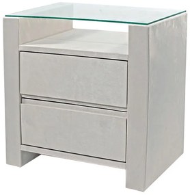 Artekko Ukiog Ξύλινο Μασίφ Λευκό Κομοδίνο (57x42x59)cm Artekko 784-0005