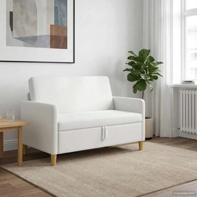 vidaXL Καναπές με Αποθήκευση Λευκό 122 x 78 x 87 εκ Πολυεστέρας