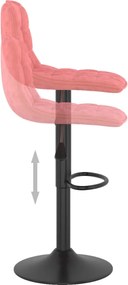 vidaXL Σκαμπό Μπαρ 2 τεμ. Ροζ Βελούδινα