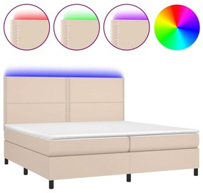 ΚΡΕΒΑΤΙ BOXSPRING ΣΤΡΩΜΑ&amp;LED ΚΑΠΟΥΤΣΙΝΟ 200X200 ΕΚ. ΣΥΝΘ. ΔΕΡΜΑ 3135908