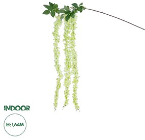 Artificial Garden GREEN WISTERIA FLOWER BRANCH 21520 Τεχνητό Διακοσμητικό κλαδί Βιστέρια Πράσινο Φ45 x Υ164cm