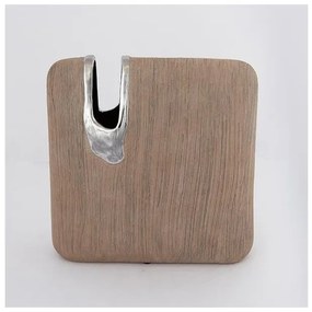 Βάζο Κεραμικό καφέ &amp; Ασημί 25.5x9x25.5cm 752-20384 Estheti-752-20384-Ασημί 752-20384