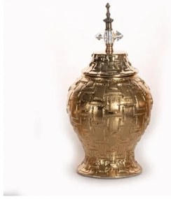 Βάζο Με Καπάκι Κεραμικό Χρυσό 17x17x36cm 752-20039 Estheti-752-20039-Χρυσό 752-20039