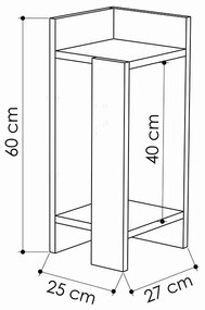 Κομοδίνο Immerse pakoworld σετ 2 τμχ. oak-ανθρακί 27x25x60εκ (1 τεμάχια)