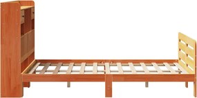 vidaXL Κρεβάτι Βιβλιοθήκη Χωρίς Στρώμα 135x190 εκ Μασίφ Ξύλο Πεύκου