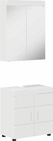 vidaXL Σετ Επίπλων Μπάνιου TULUM 2 pcs Υψηλής γυαλάδας λευκό