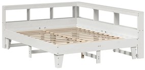 vidaXL Κρεβάτι Βιβλιοθήκη Χωρίς Στρώμα 140x200 εκ Μασίφ Ξύλο Πεύκο