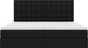 vidaXL Κρεβάτι Αποθήκης με στρώμα Μαύρο 200 x 200 cm Τεχνητό Δέρμα