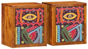 vidaXL Κομοδίνα 2 τεμ 35x30x40 εκ. Μασίφ Ξύλο Ακακίας