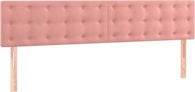 vidaXL Κρεβάτι Boxspring με Στρώμα Ροζ 180x200 εκ. Βελούδινο